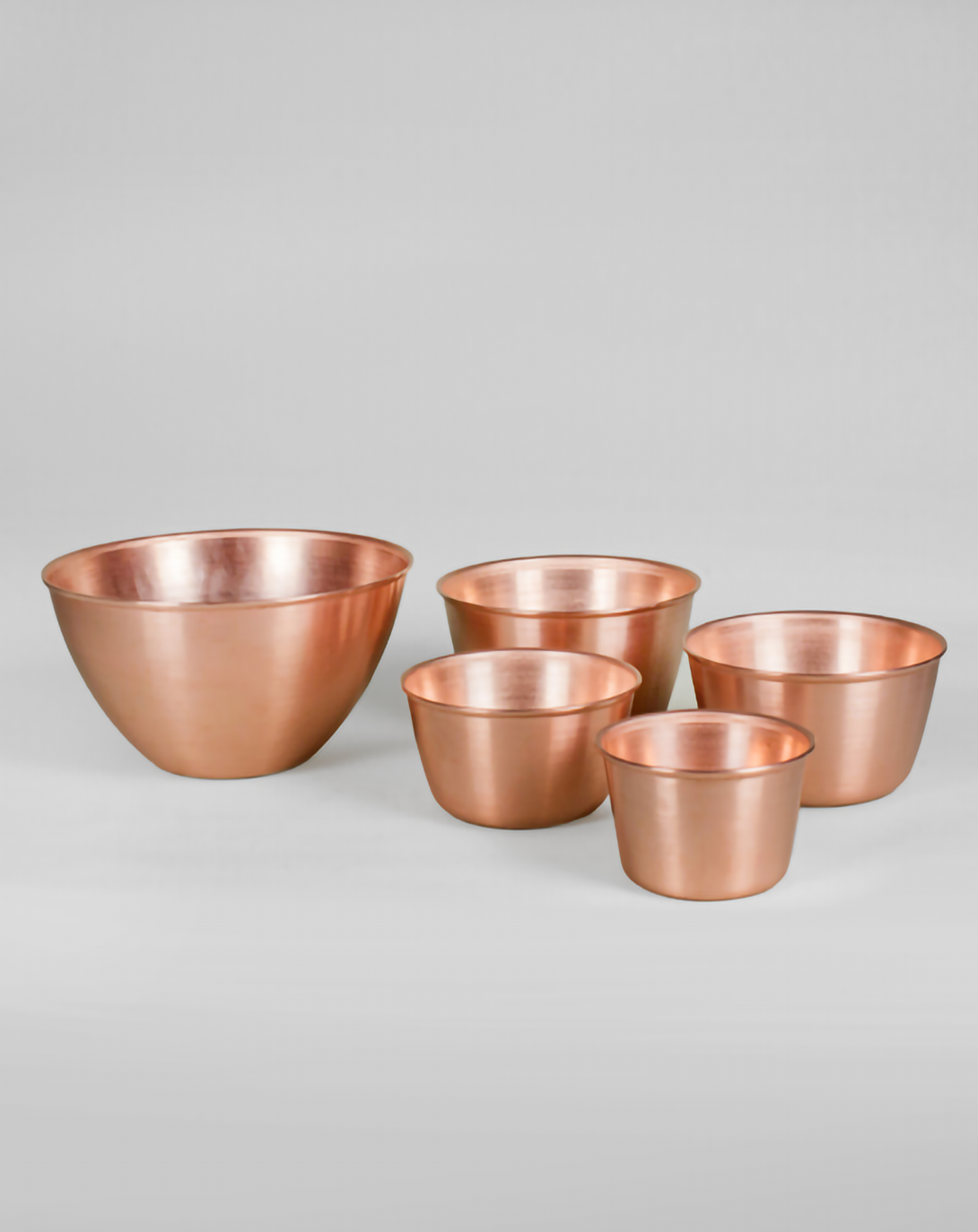 Copper Polished Round Serving Bowls