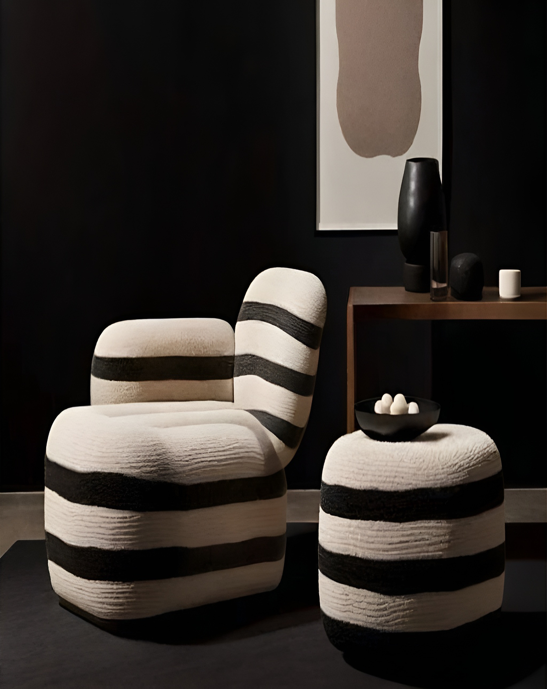 Customizable Black And White Stylish Sofa Chair ANGIE HOMES