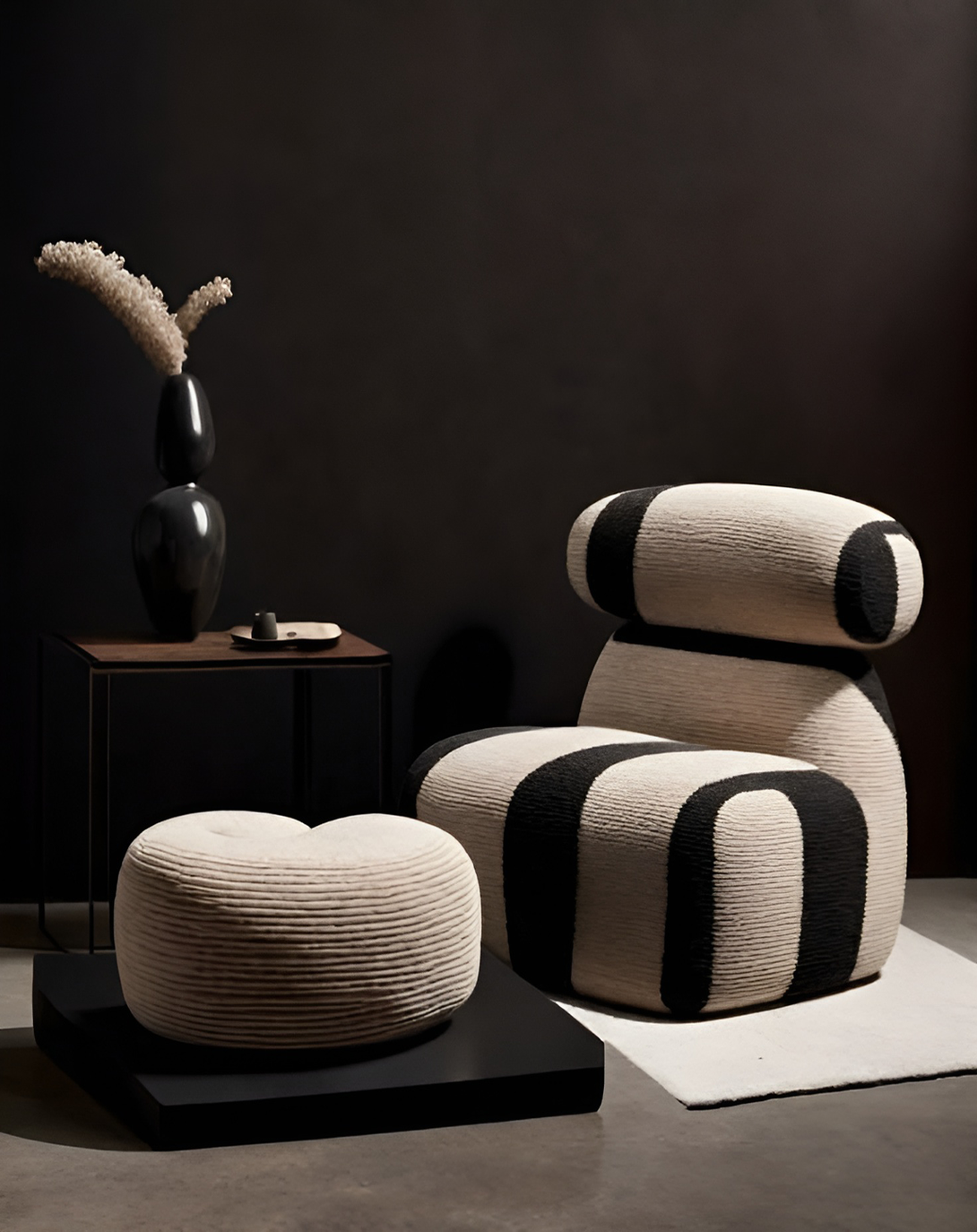 Customizable Black And White Stylish Sofa Chair ANGIE HOMES