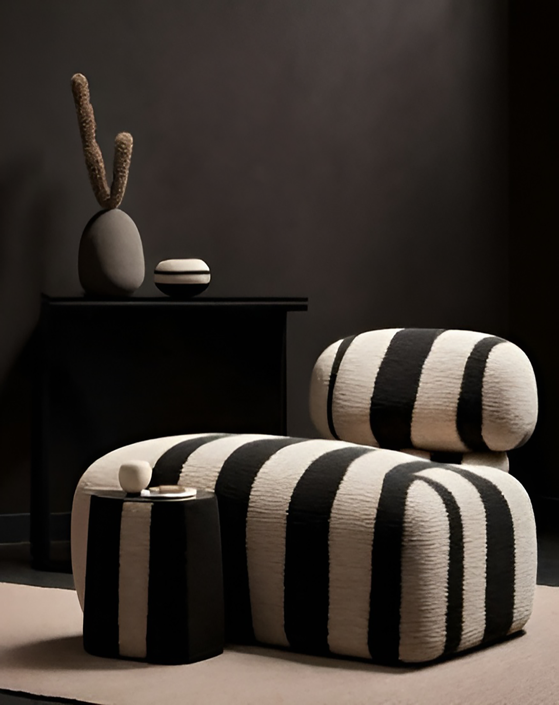 Customizable Black And White Stylish Sofa Chair ANGIE HOMES