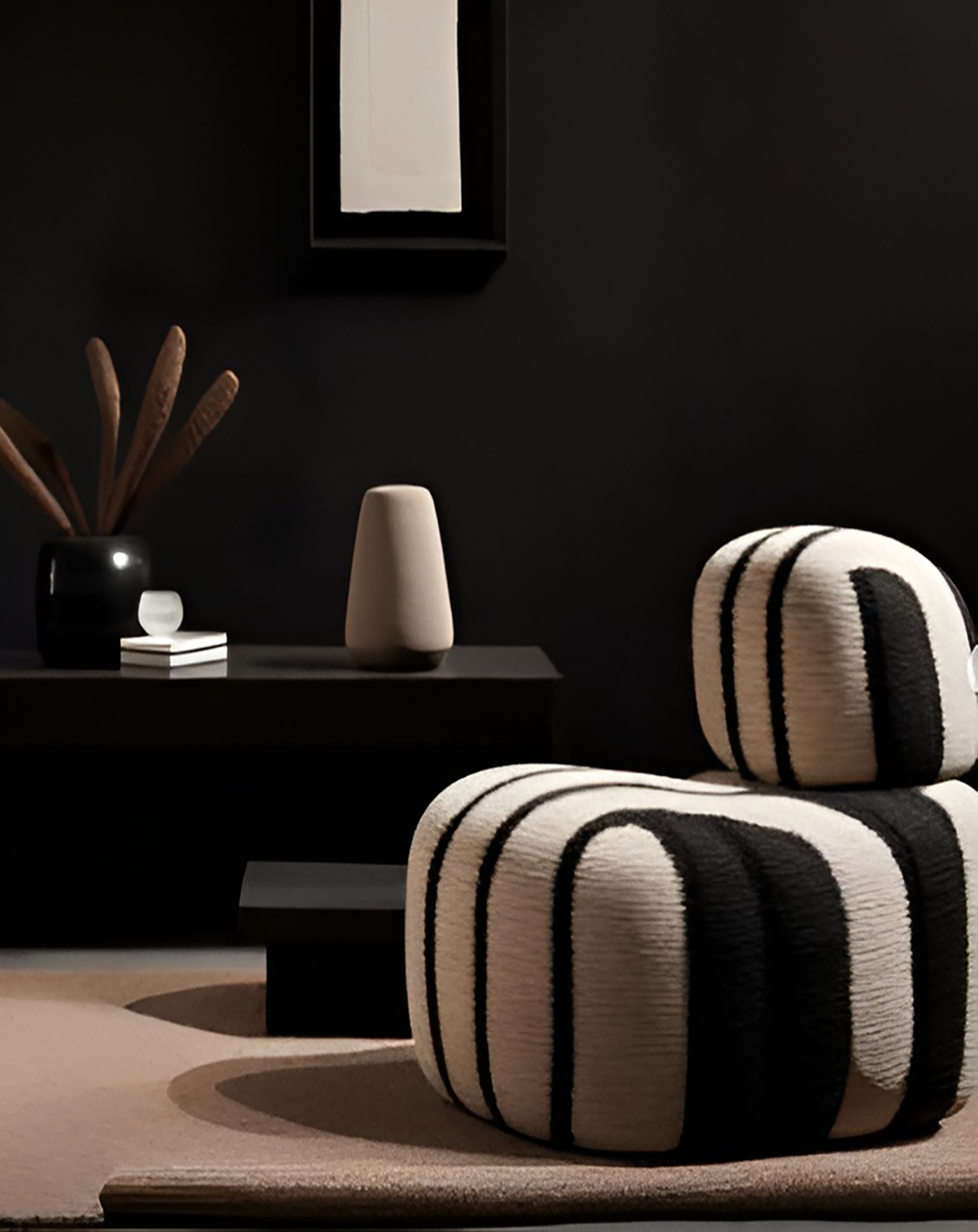 Customizable Black And White Stylish Sofa Chair ANGIE HOMES