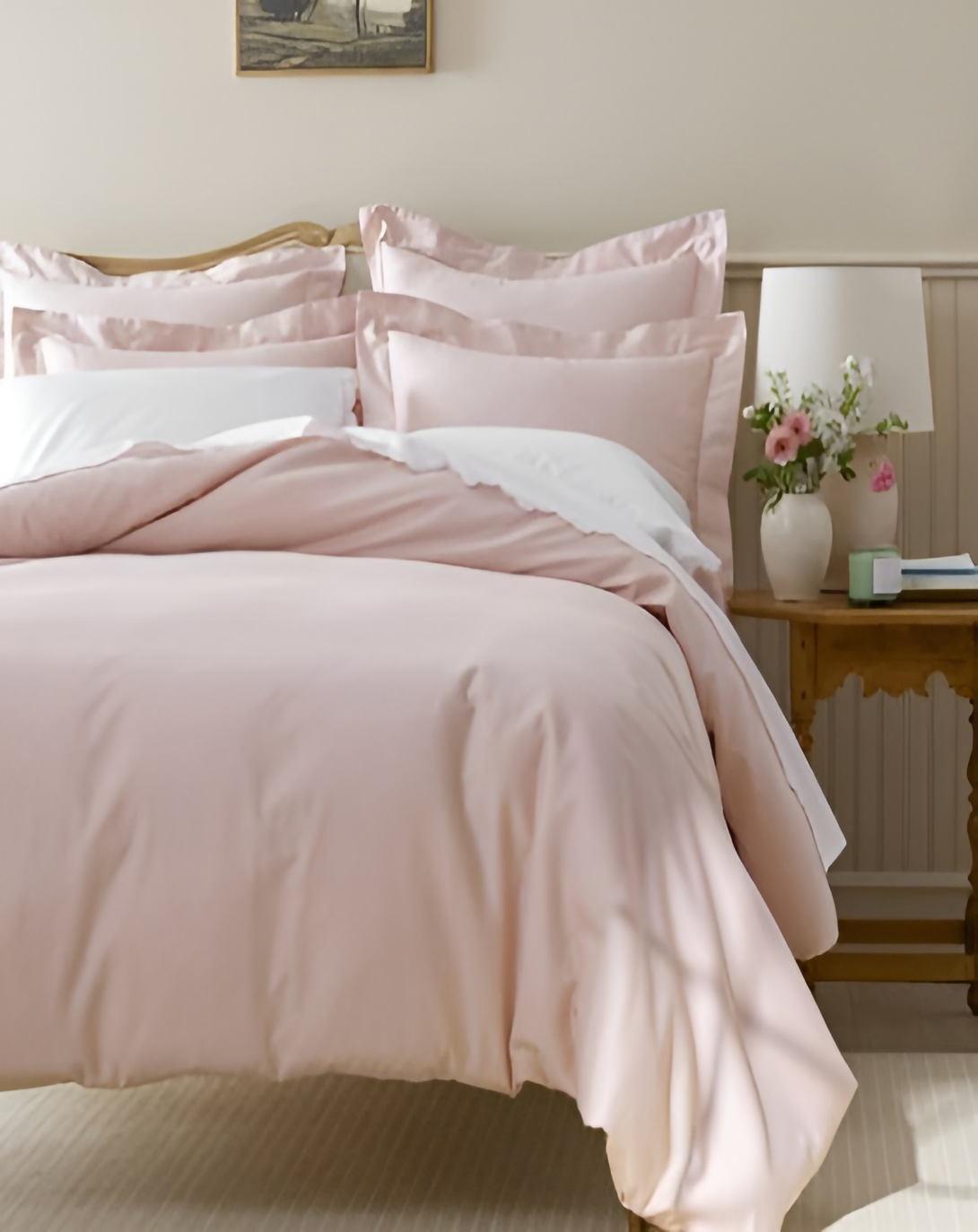 DANCER PINK & WINE GOOD THREAD COUNT ELEGANT WHITE Bed Set (4 Pcs) ANGIE HOMES