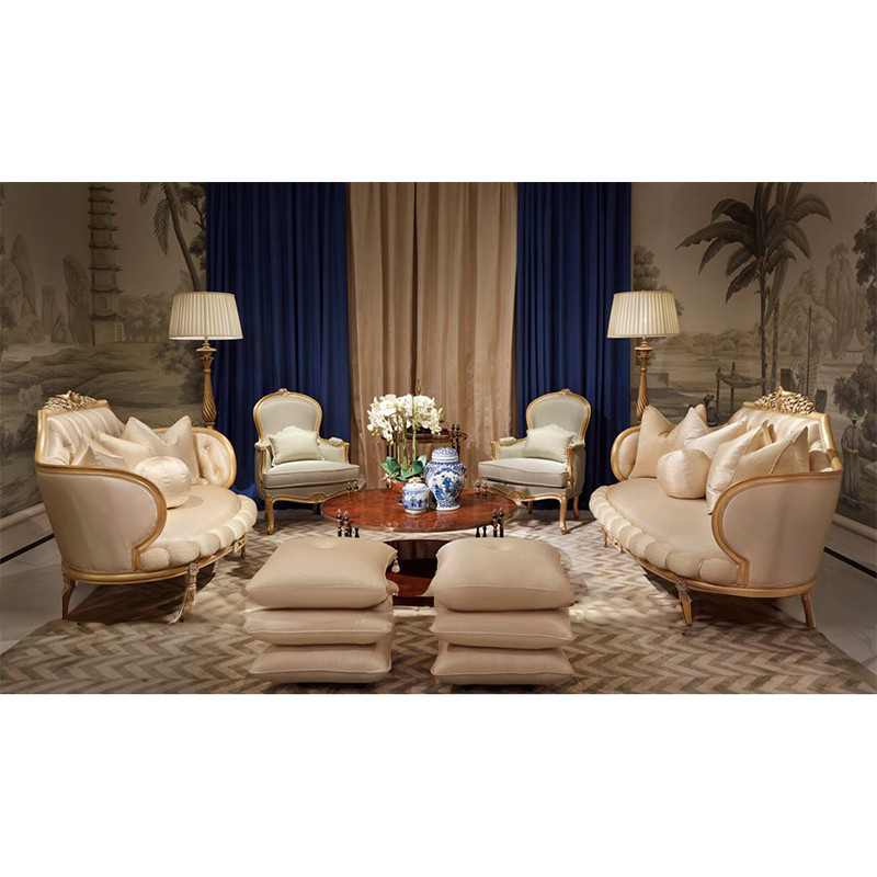 DENVER WHITE & GOLDEN CLASSIC SOFA ANGIE HOMES