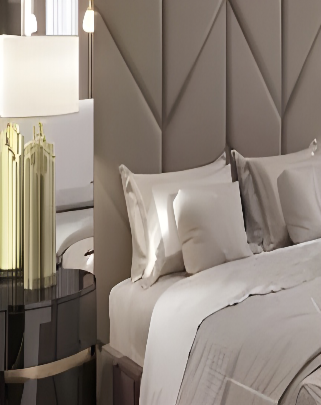 Dale Beige Modern Fusion Fabric Bed