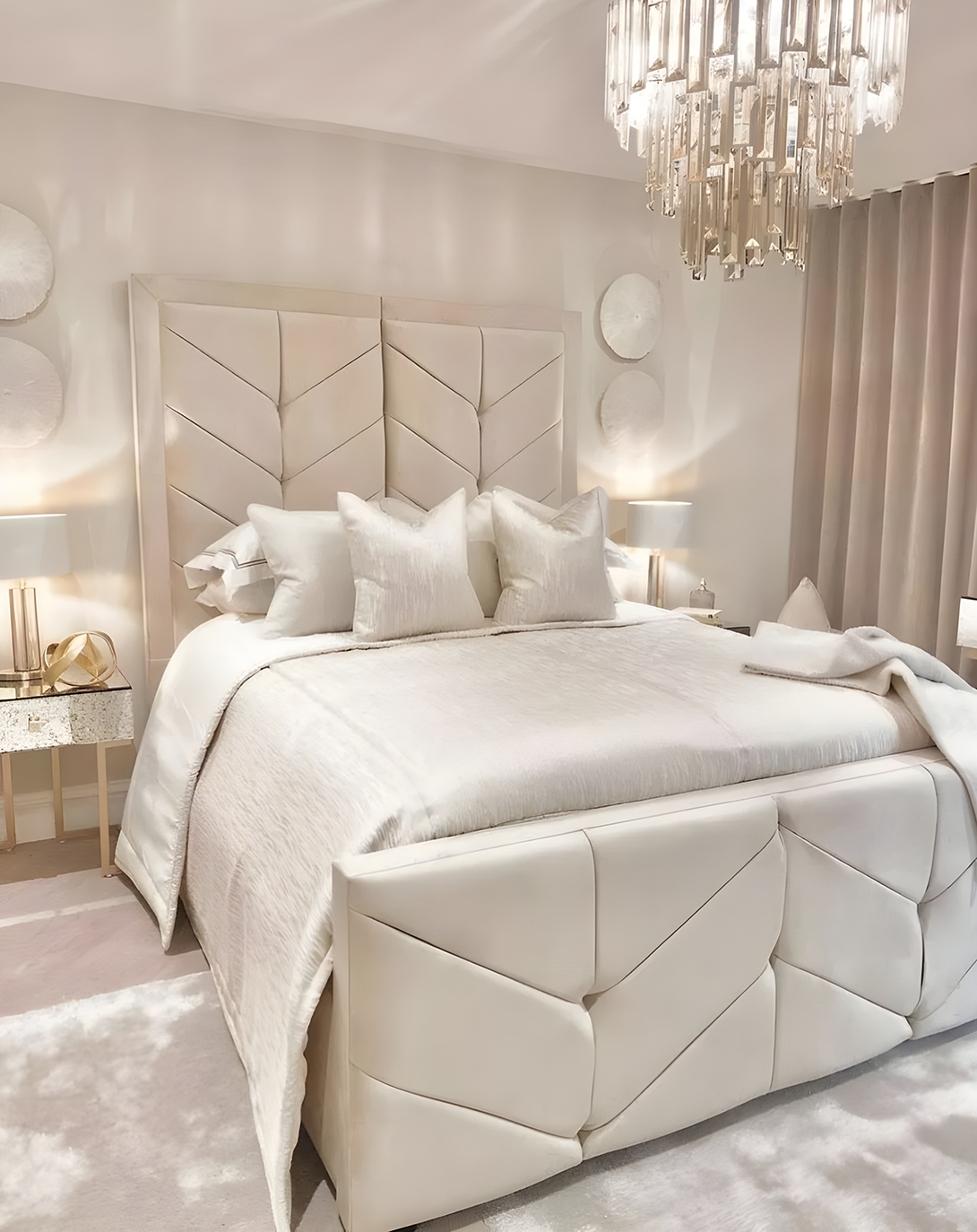 Dale Beige Modern Fusion Fabric Bed