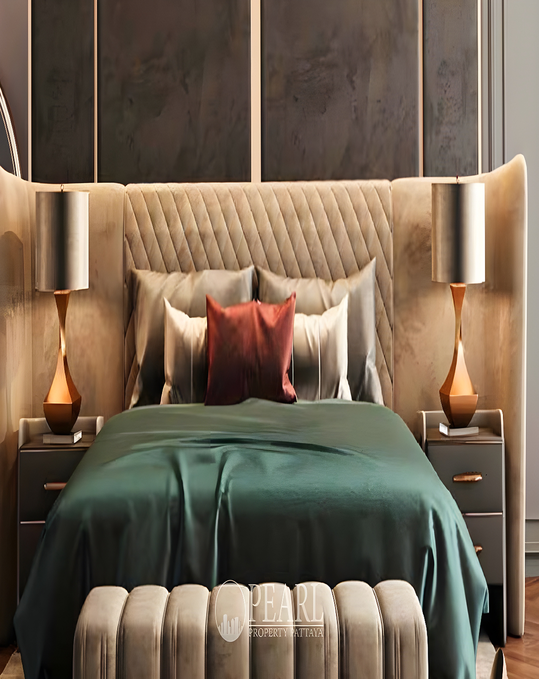 Dale Luxury Bed with Curved Head Board