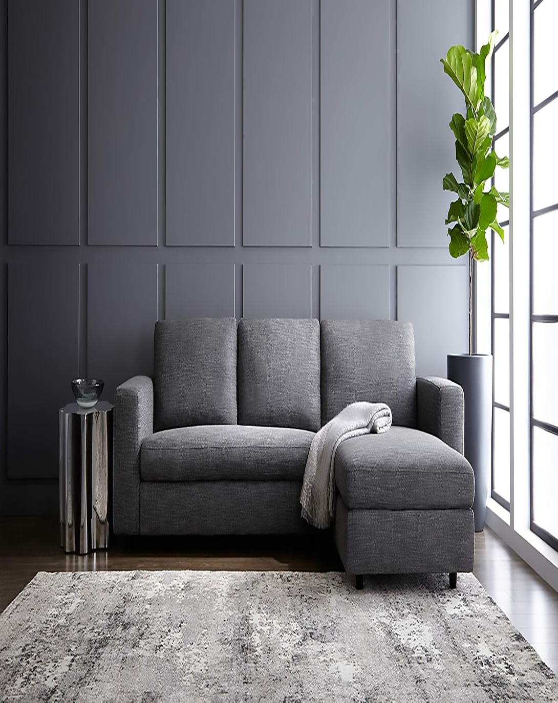 Dax Grey L-SHAPE SOFA | Left L shaped sofa ANGIE HOMES