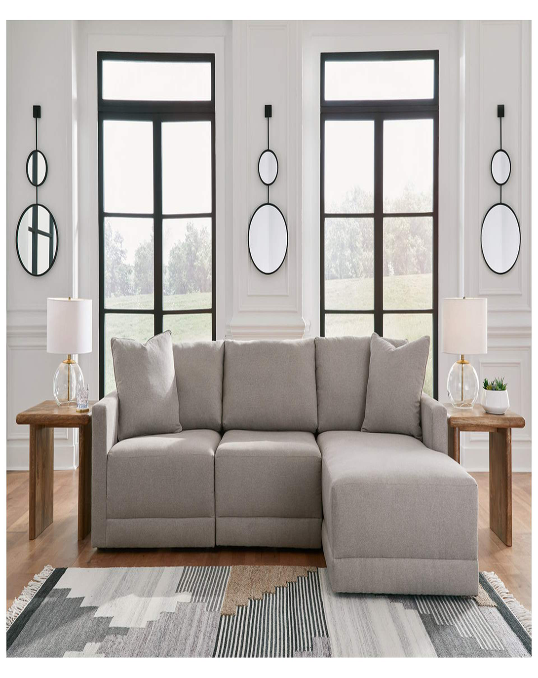 Daxton Grey L SHAPE SOFA | L shape Velvet sofa set ANGIE HOMES