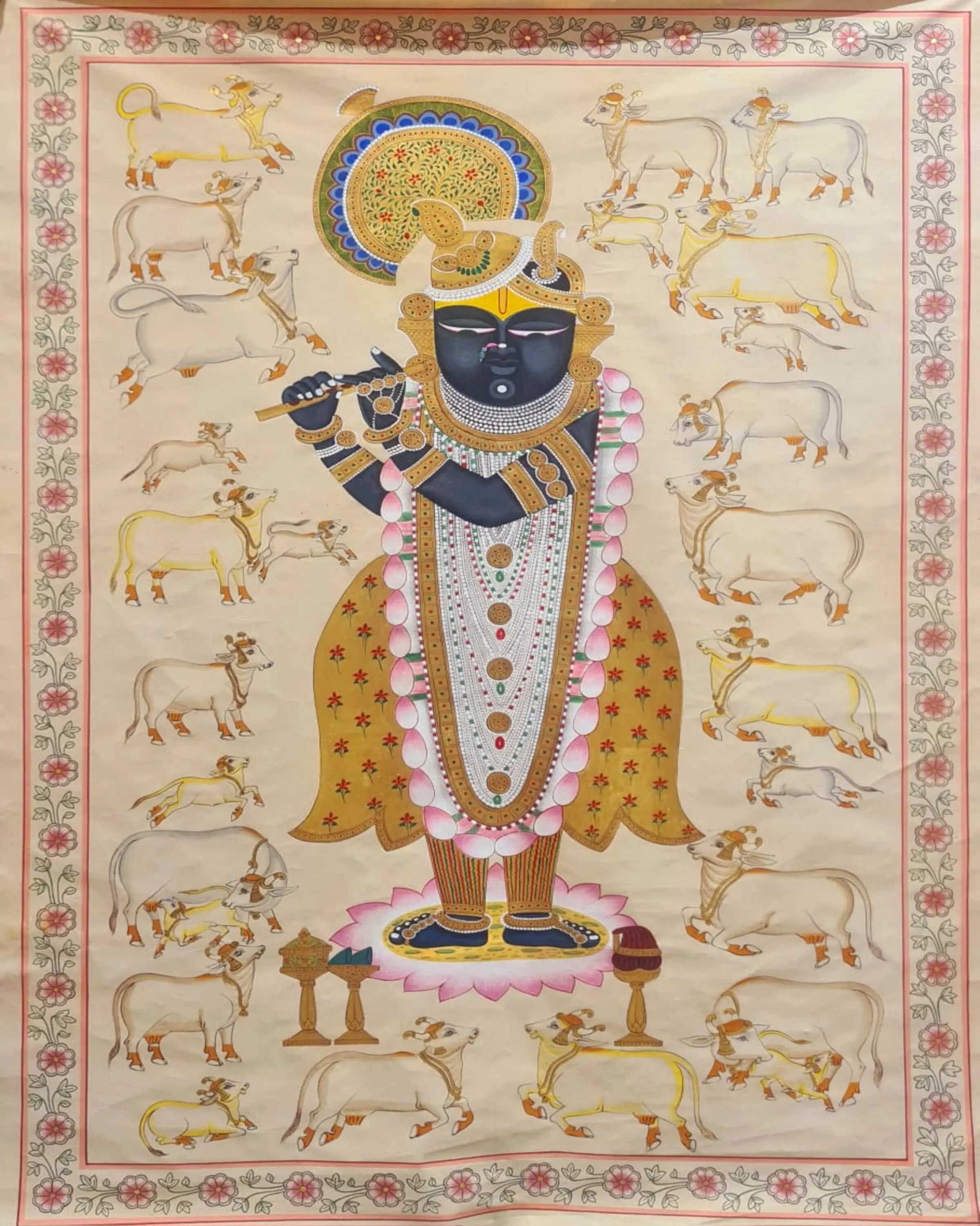 Dev Krishna Pichwai Painting ANGIE KRIPALANI DESIGN - ANGIE HOMES