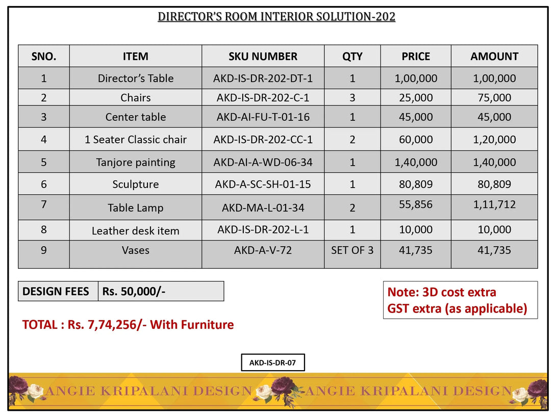 Luxury Director Room Interior Design Solution