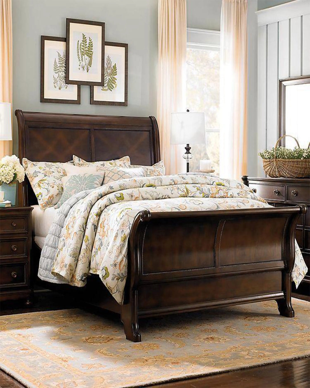 ELLIS FLORAL WHITE BED SET ANGIE HOMES