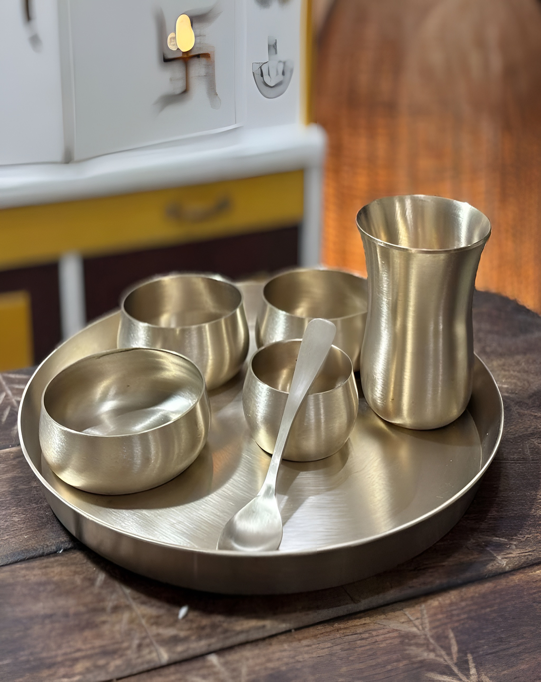 Eichi Beautiful Silver Finish Thali 