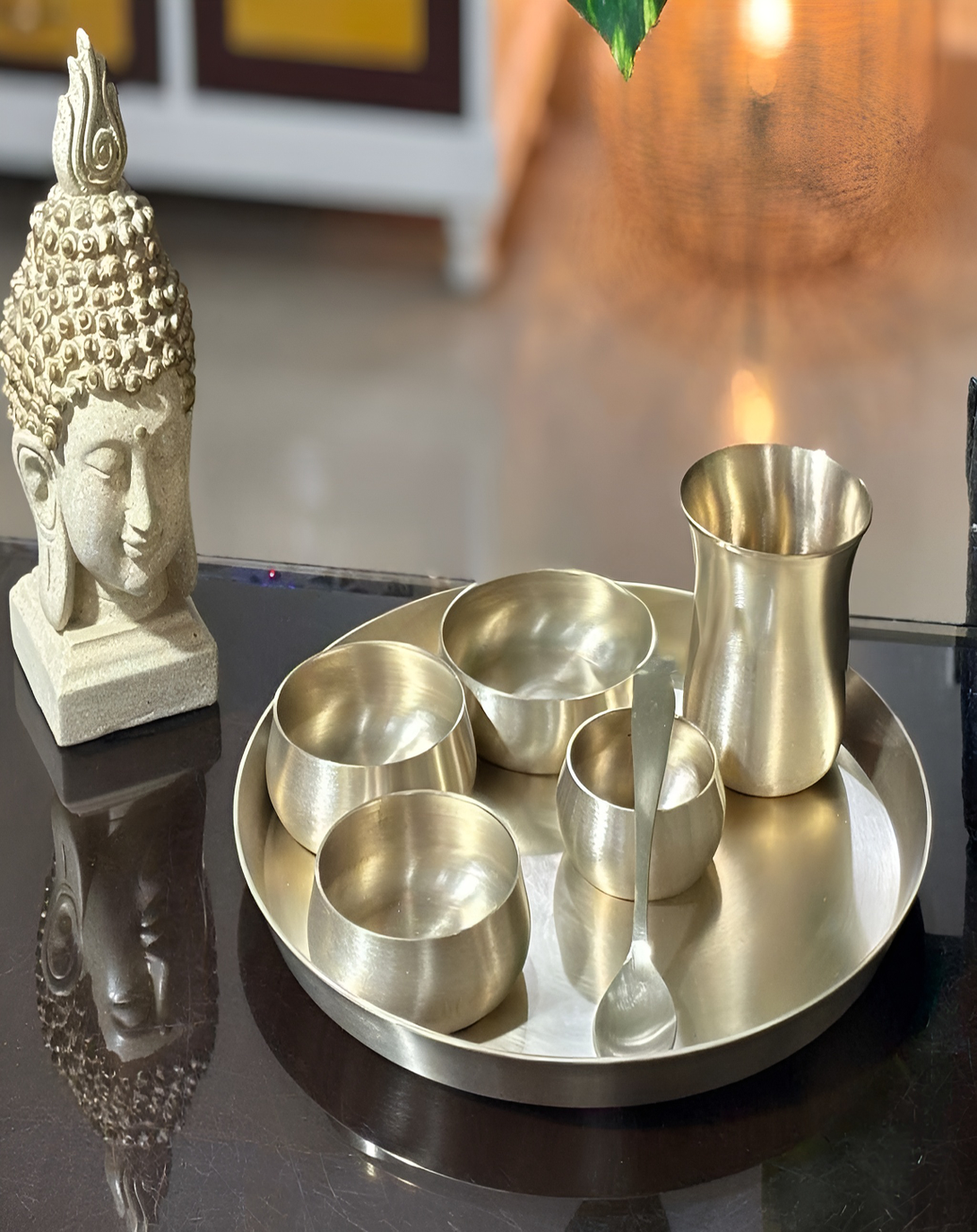 Eichi Beautiful Silver Finish Thali 