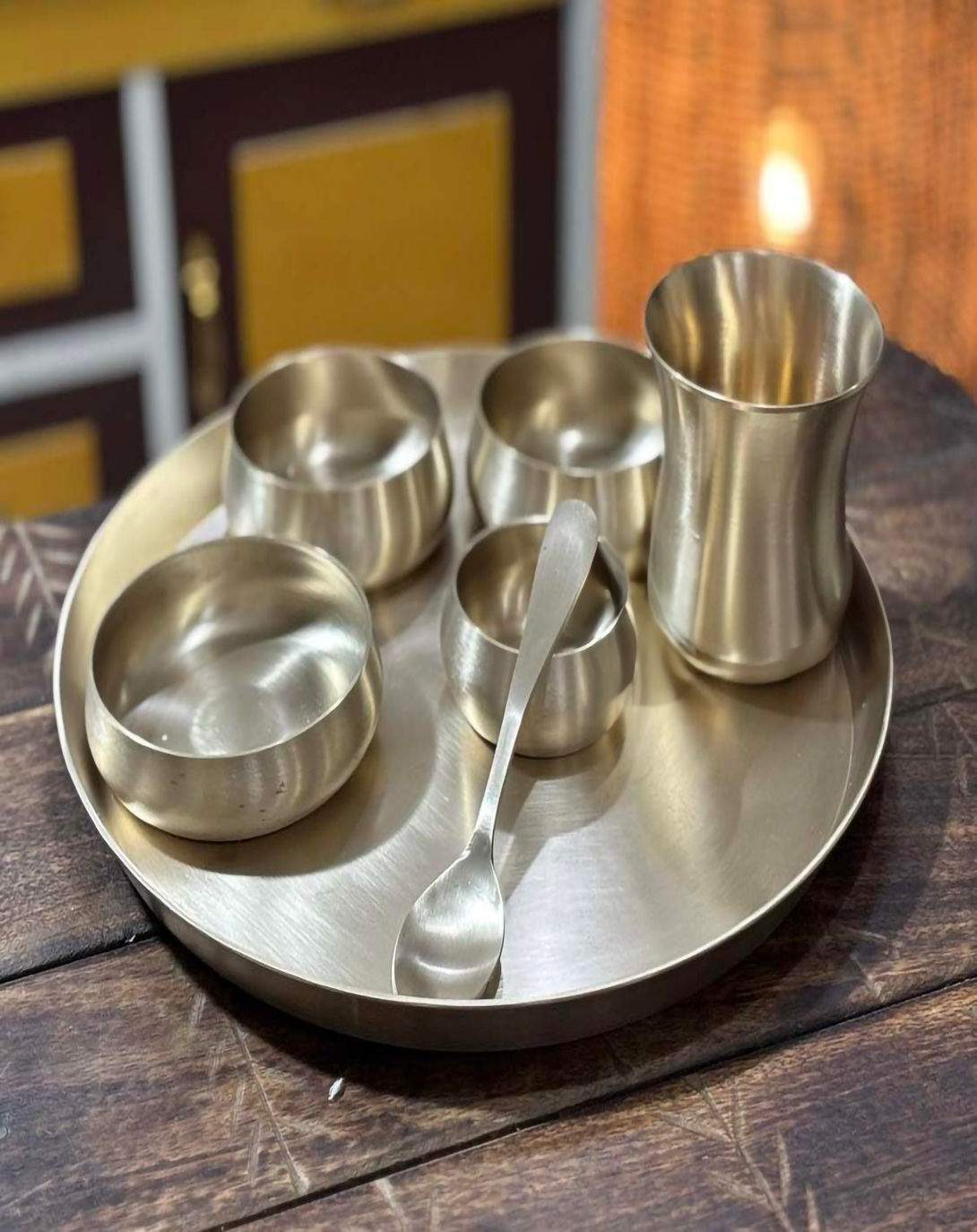 Eichi Beautiful Silver Finish Thali 