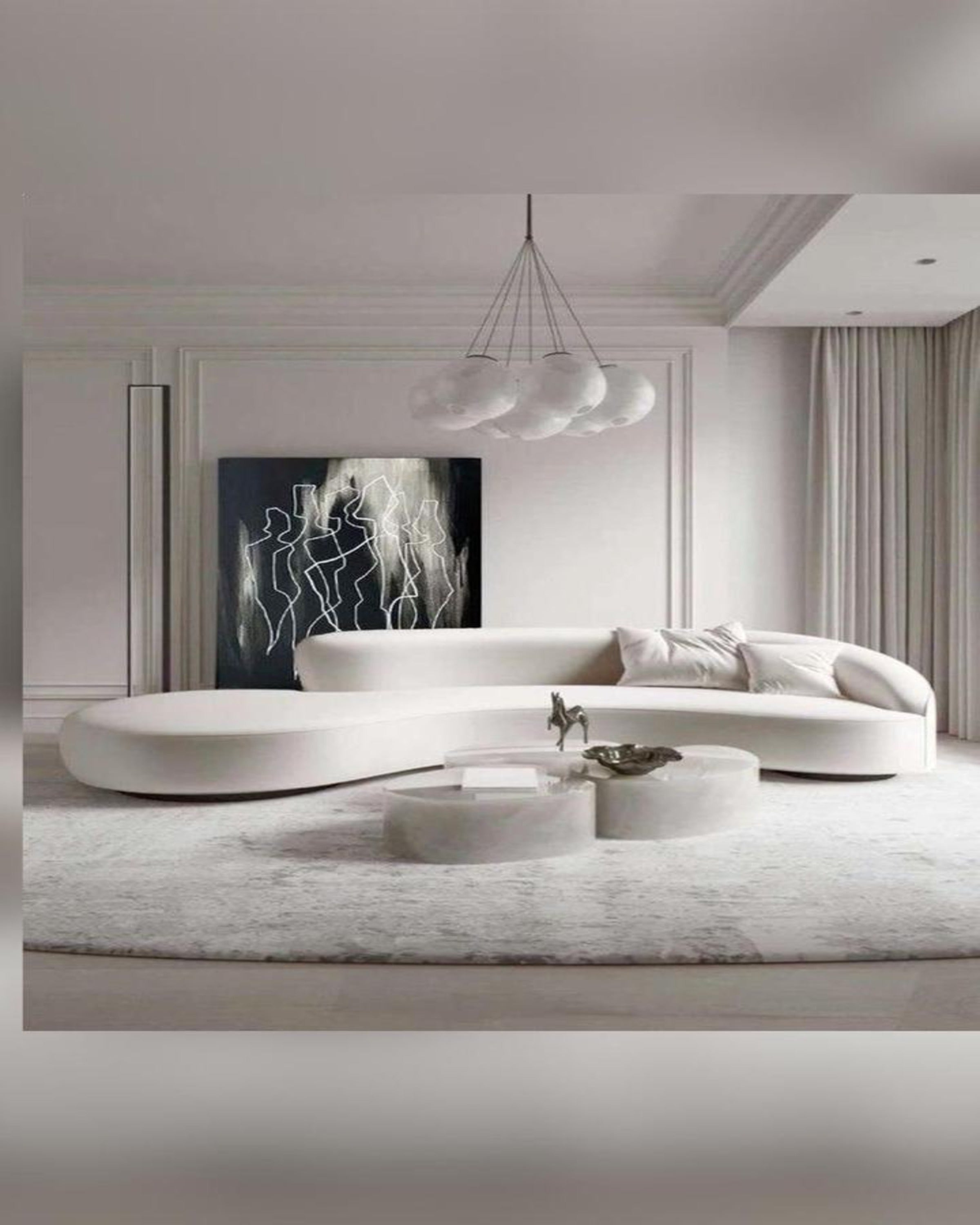 Elegant White L Shaped Sofa ANGIE HOMES