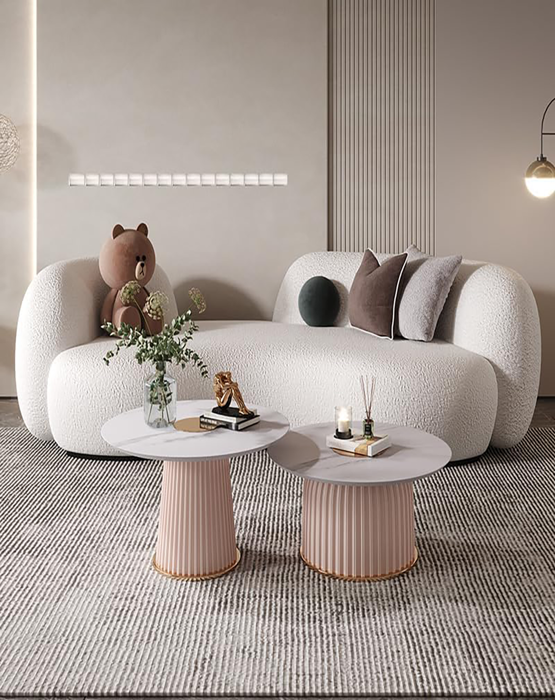 Elegant Curve L-Shaped Sofa ANGIE HOMES