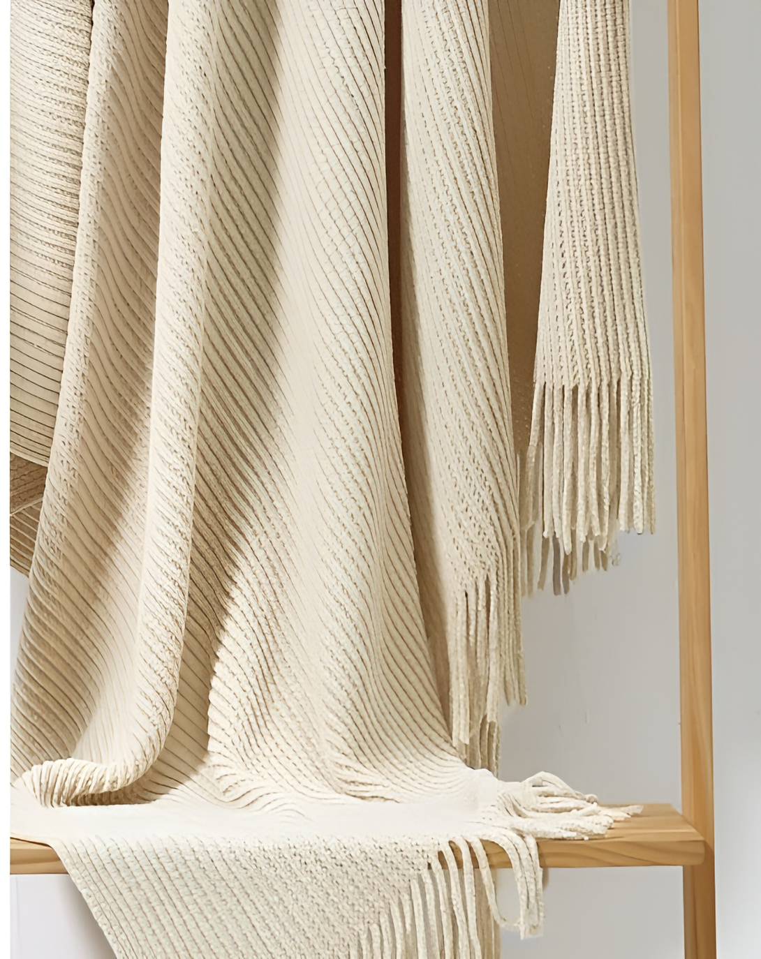 Elettra Exclusive Cream Throw & Blanket