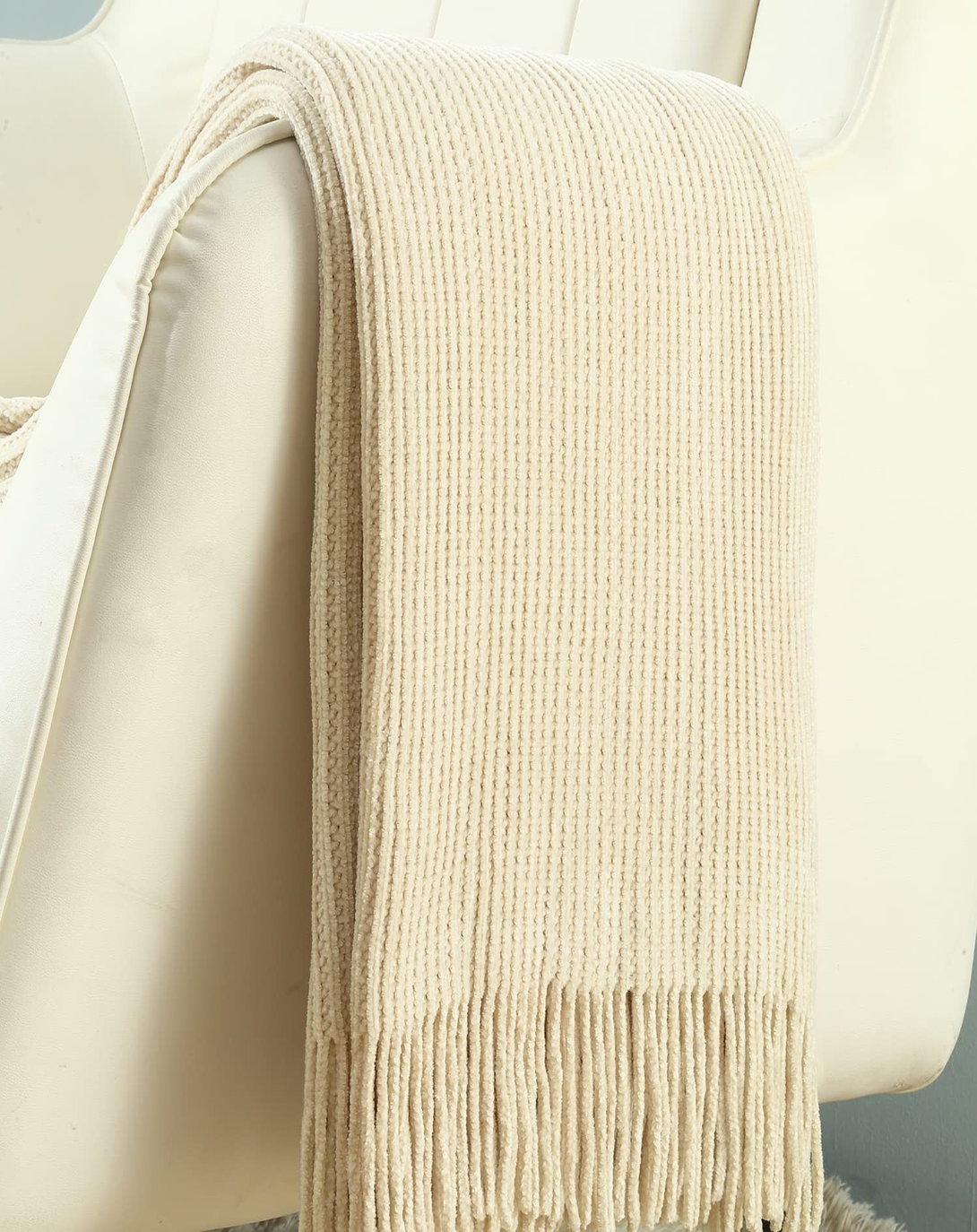 Elettra Exclusive Cream Throw & Blanket