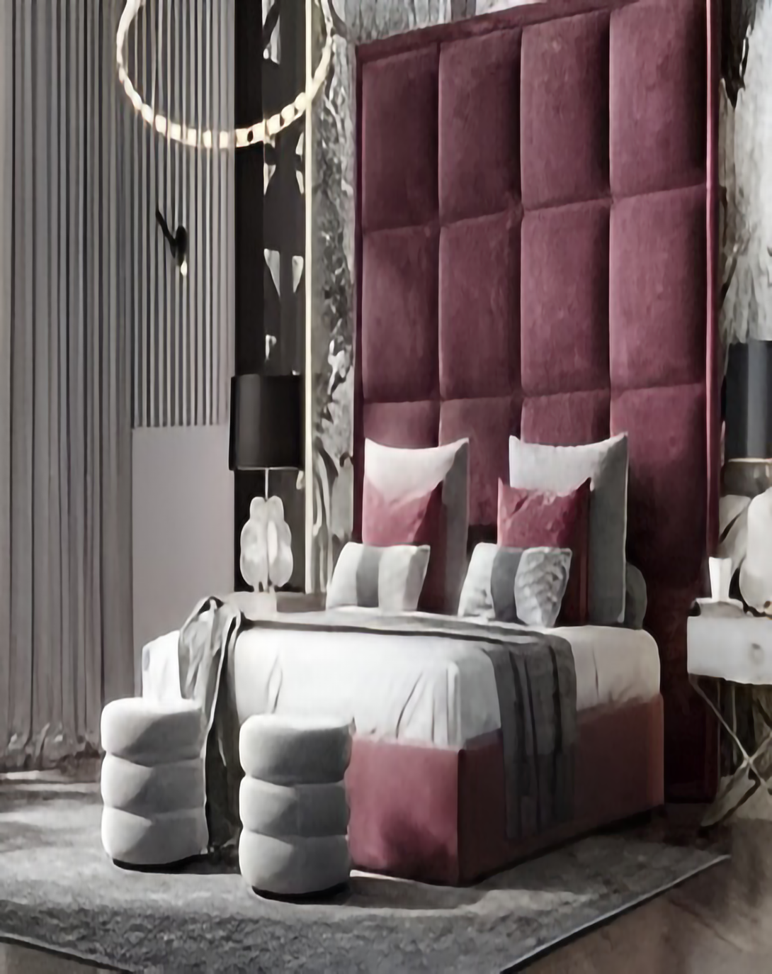 Ellis Modern Bed With High Back Panel