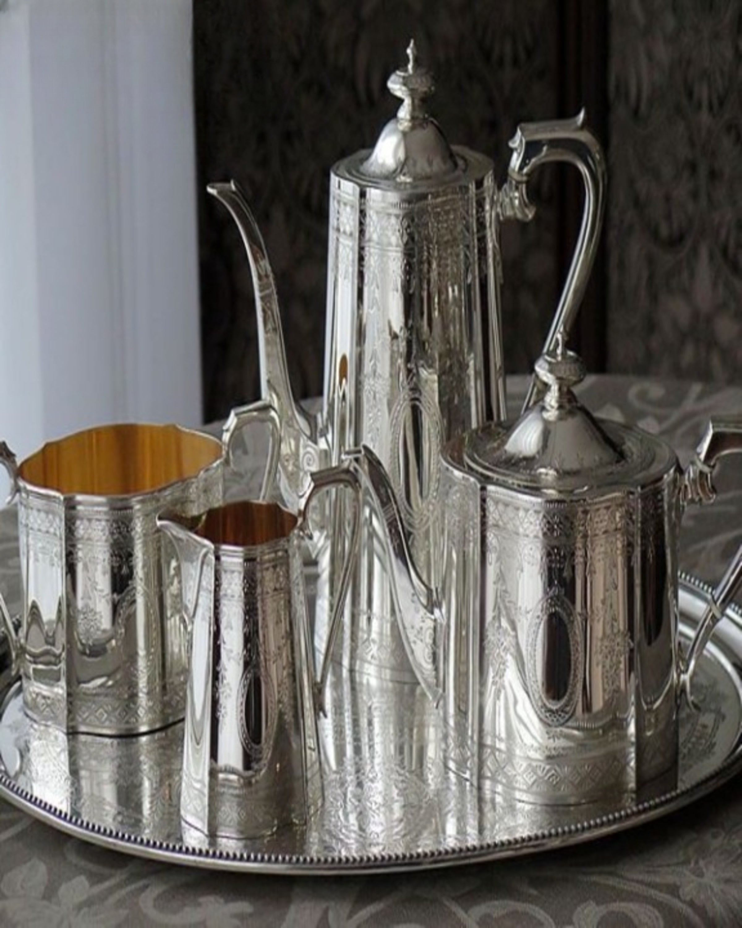Embrace Fusion Silver / Plated  Tea Set ANGIE HOMES