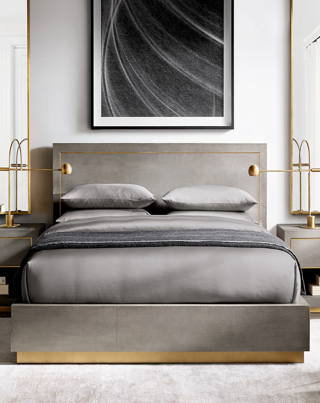 Emmie Modern Upholstered Bed With Gold Finish ANGIE HOMES