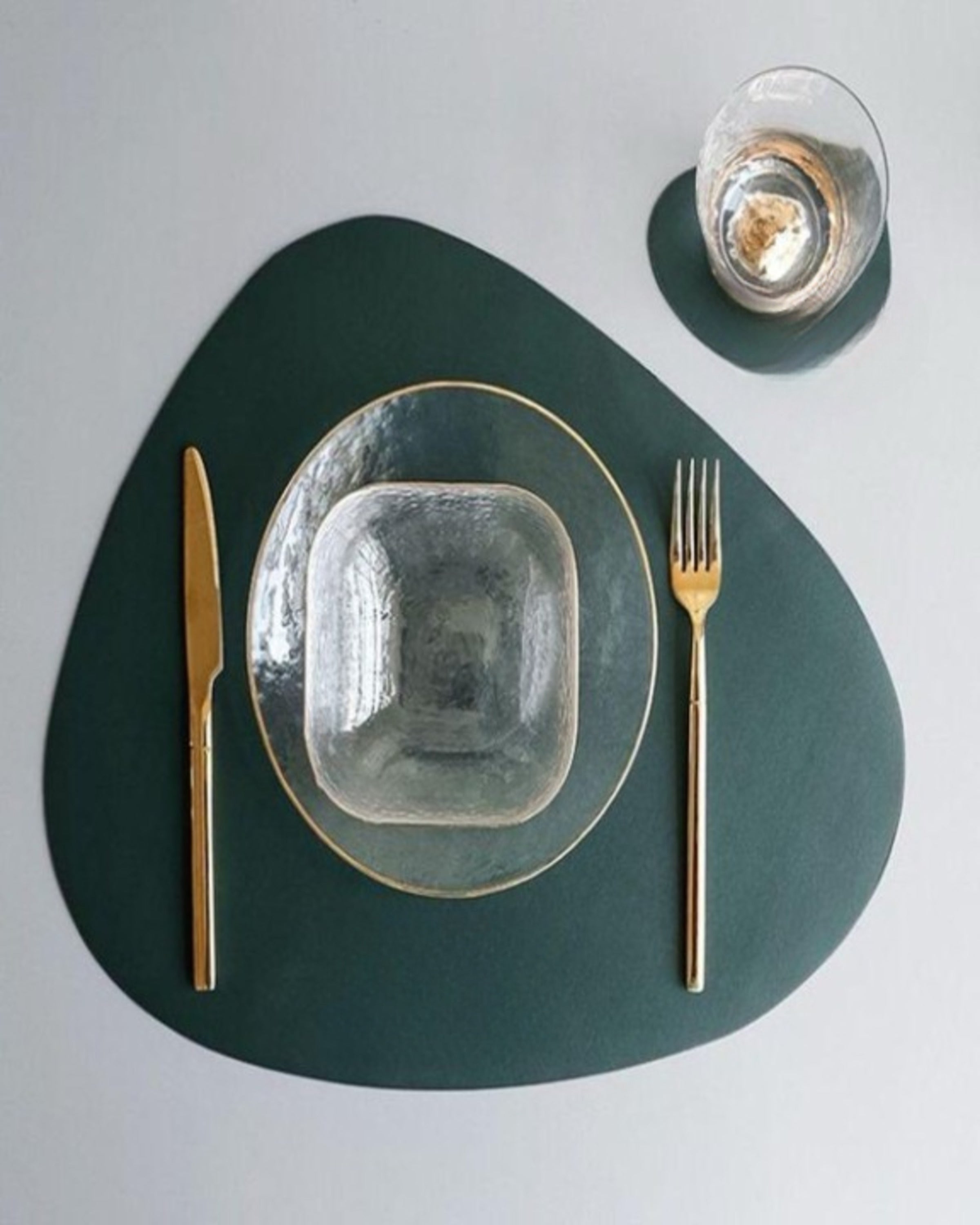 Executive Green Leather Table Mats ANGIE HOMES