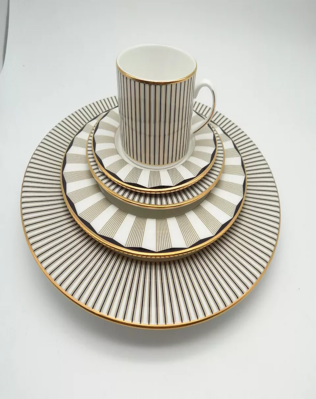 FUJI WHITE AND GREY TEA & DINNER SET ANGIE HOMES