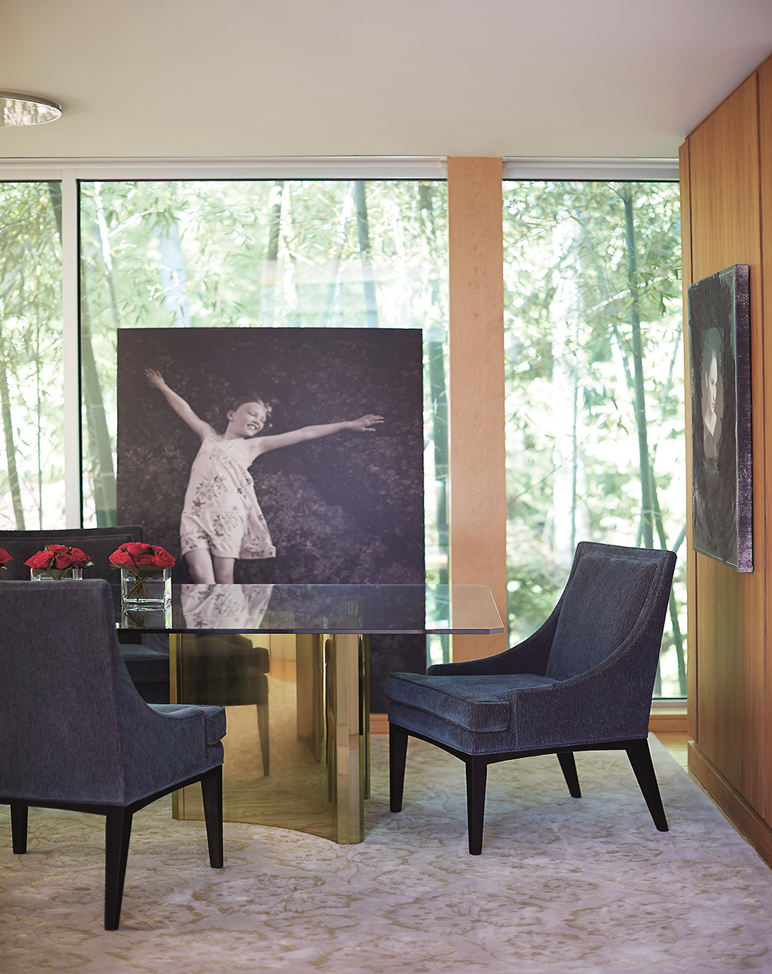 Felix Glass and Metal Dining Table - Angie India Furniture ANGIE HOMES