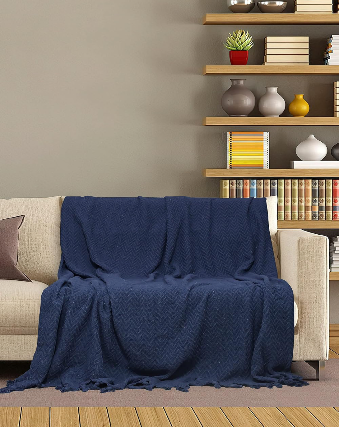 Fielder Beautiful Dark Grey Throw & Blanket