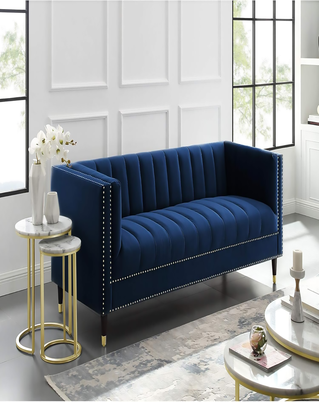 Finley Blue SOFA | Beautiful sofa set ANGIE HOMES