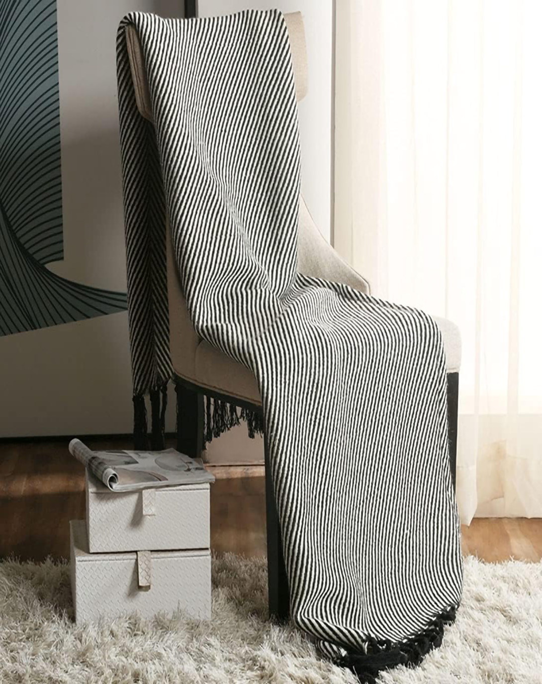Florian Best Black & Grey Throws & Blankets