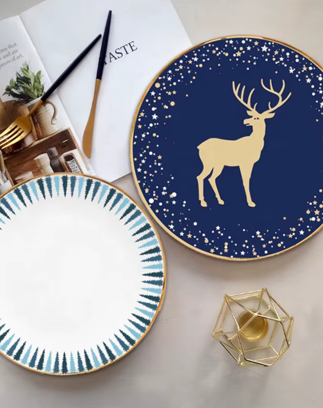 Benjam reindeer Dinner Plates ANGIE HOMES