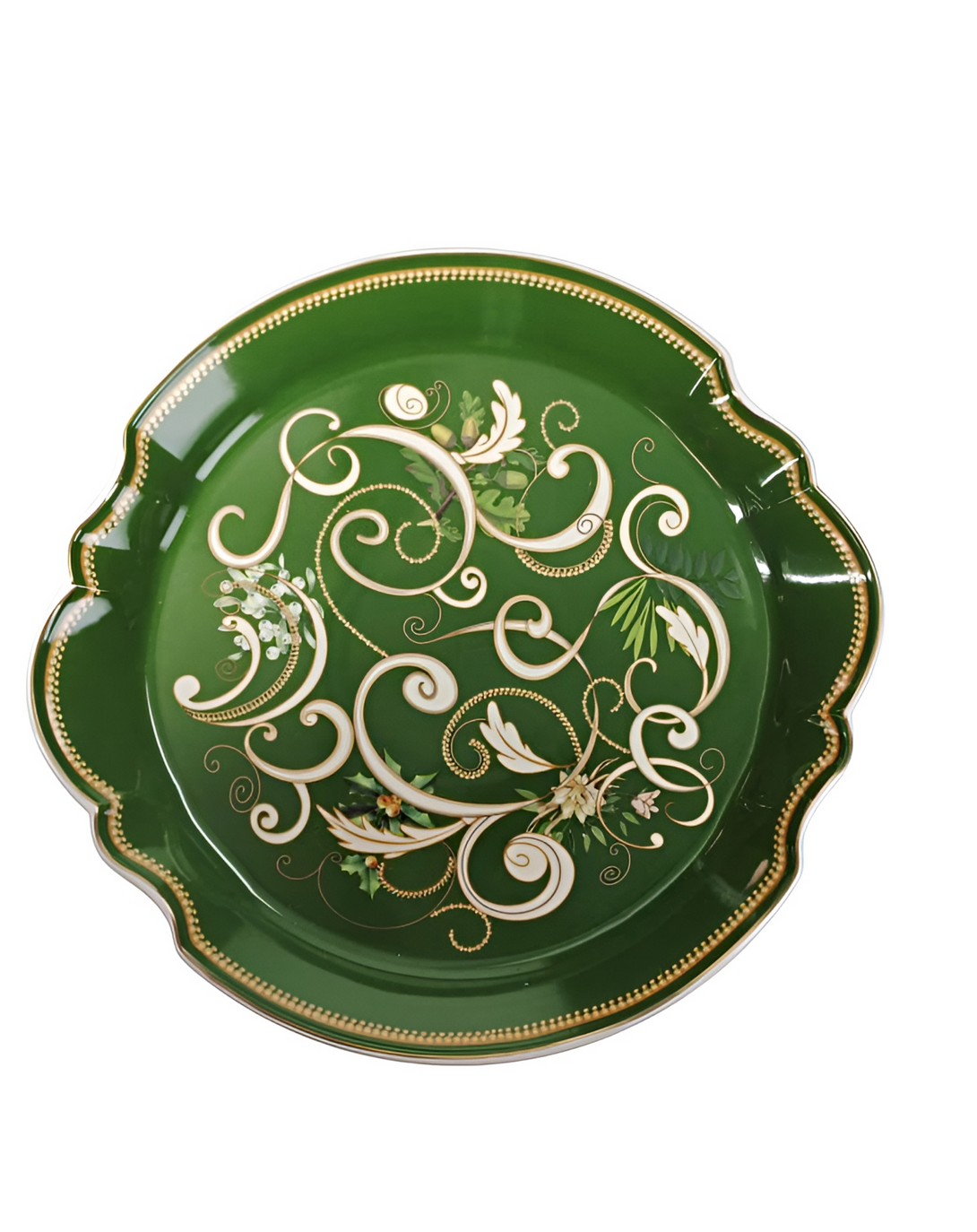 Botanical rich green design plates ANGIE HOMES