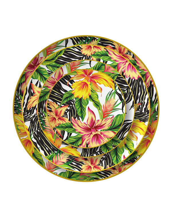 Lotus Garden floral plates ANGIE HOMES