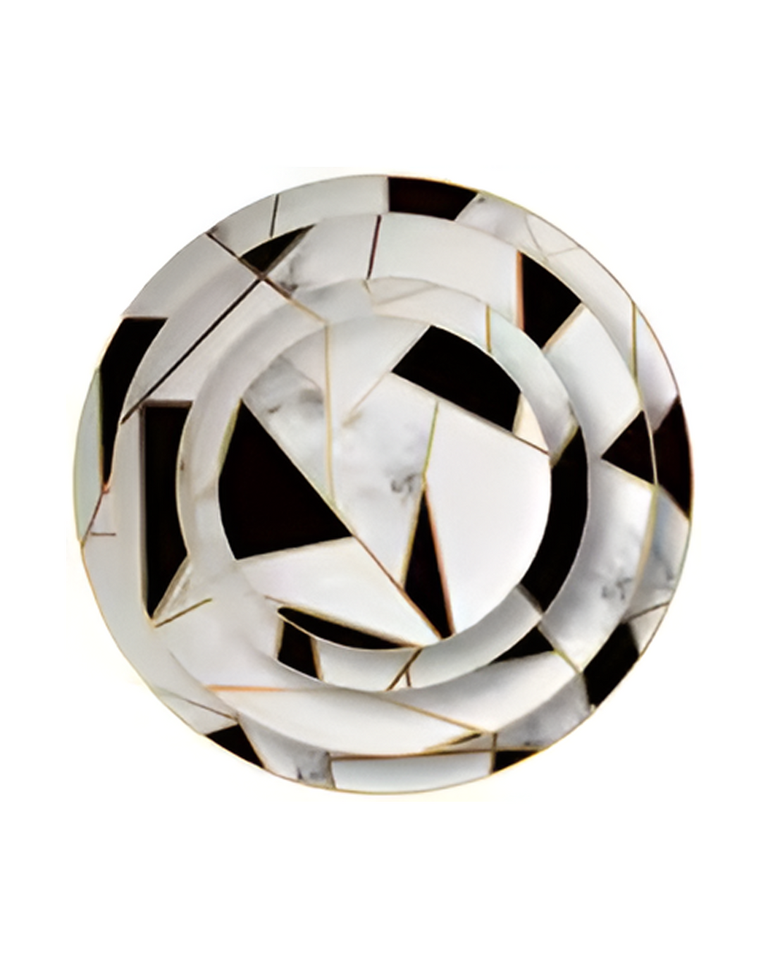 Ele Palm white n black dining plates ANGIE HOMES