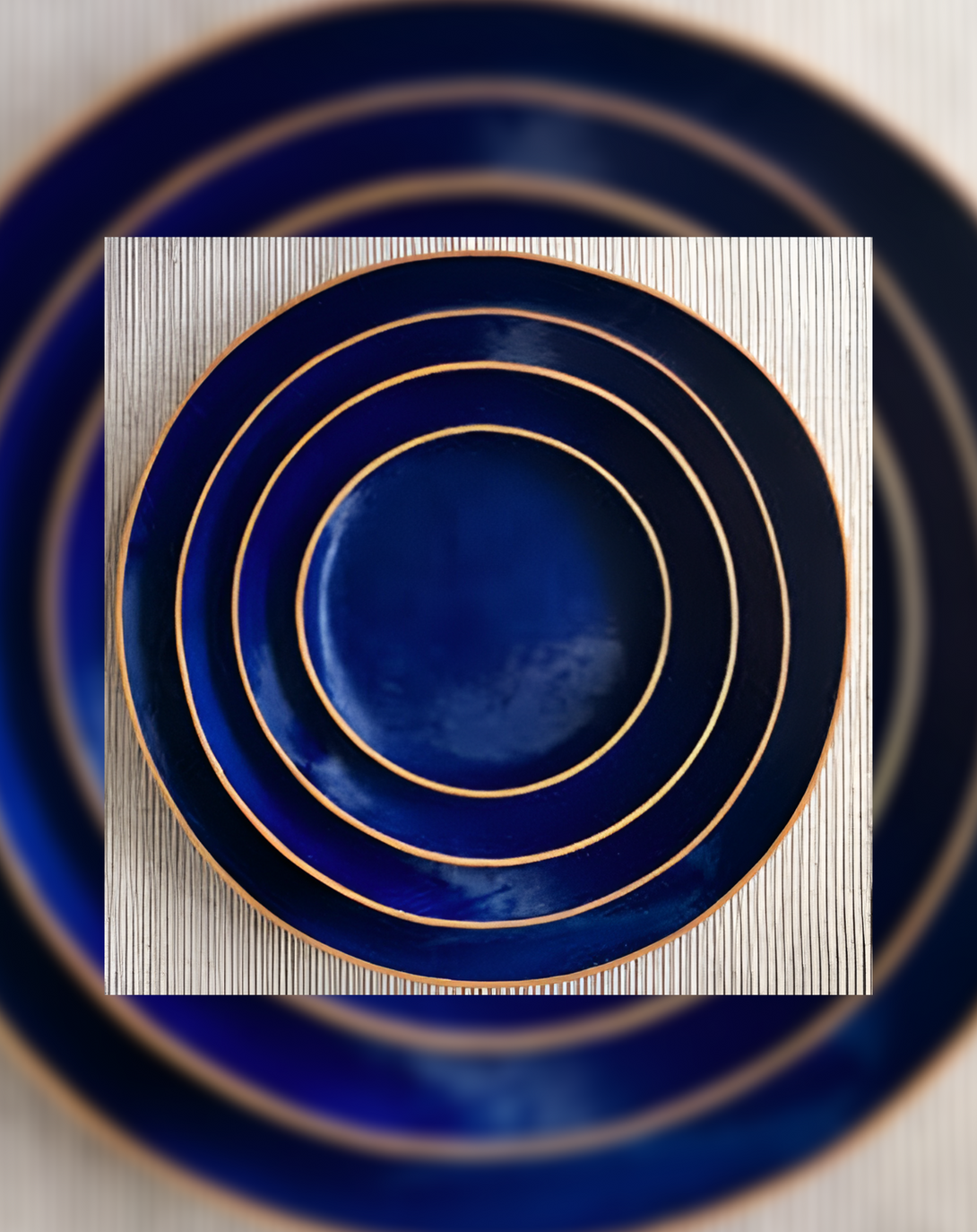 blue dining plates set of 4 ANGIE HOMES