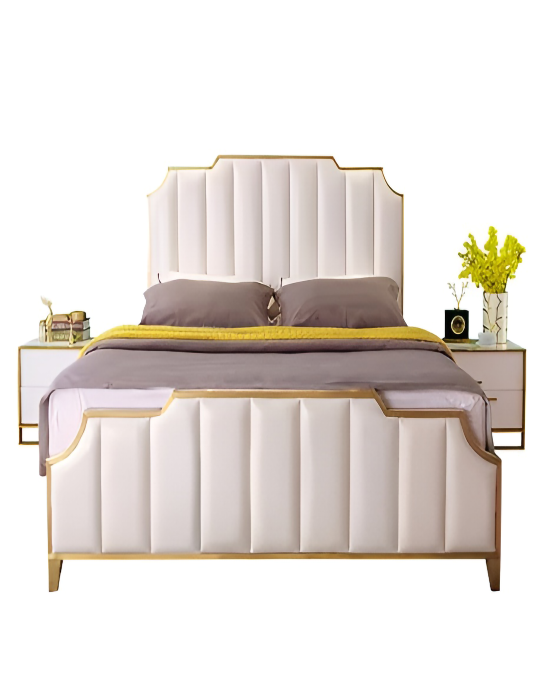 Freya White Modern King Bed