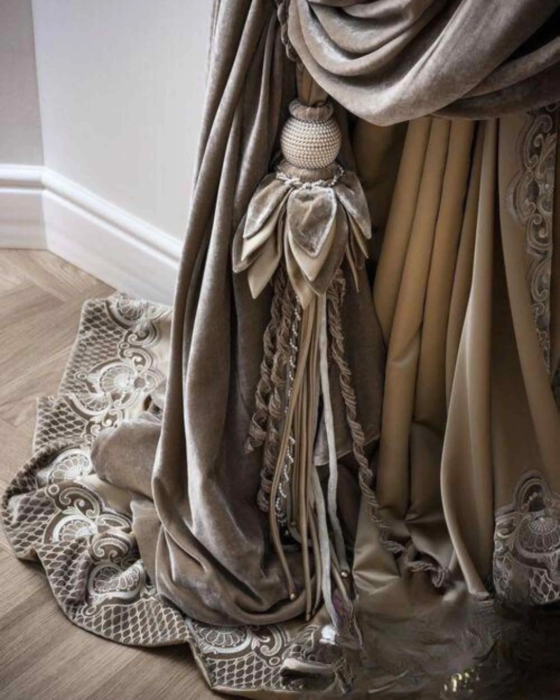 Glory Dark Brown Velvet Curtains