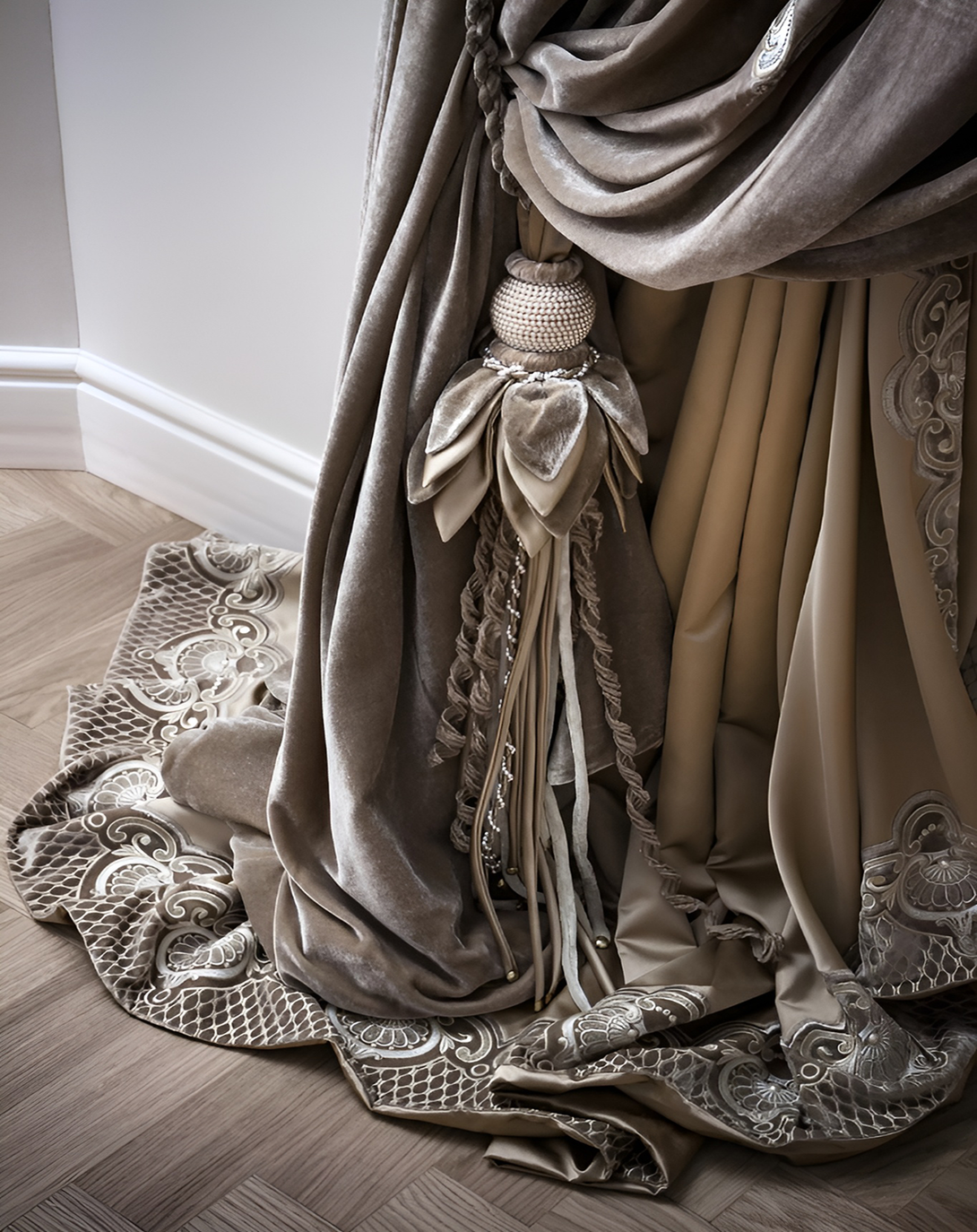 GLORY DARK BROWN VELVET CURTAINS ANGIE HOMES