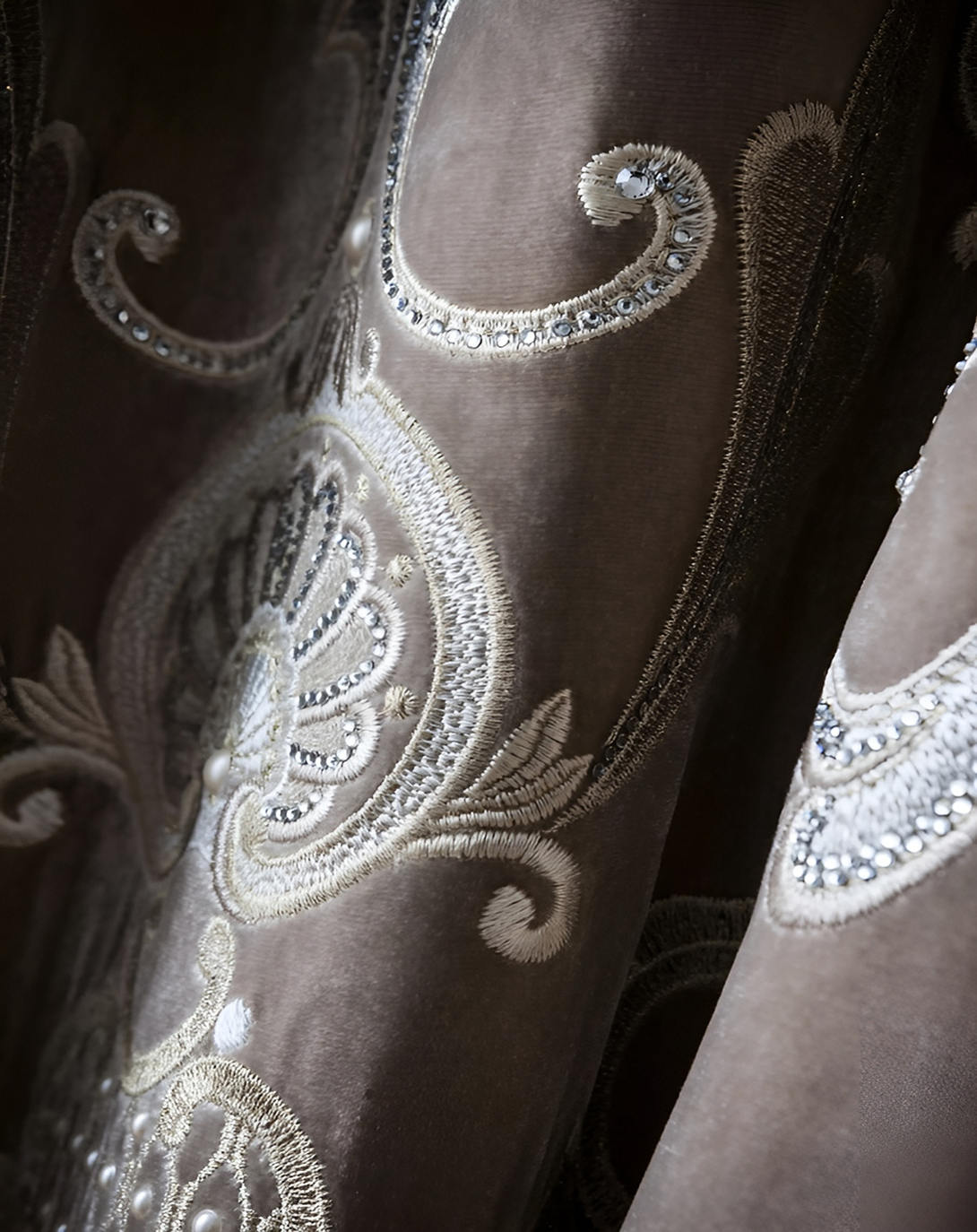 GLORY DARK BROWN VELVET CURTAINS ANGIE HOMES