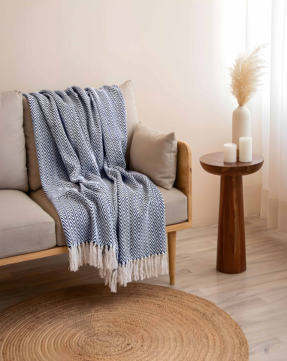 Garland Blue Throw & Blanket