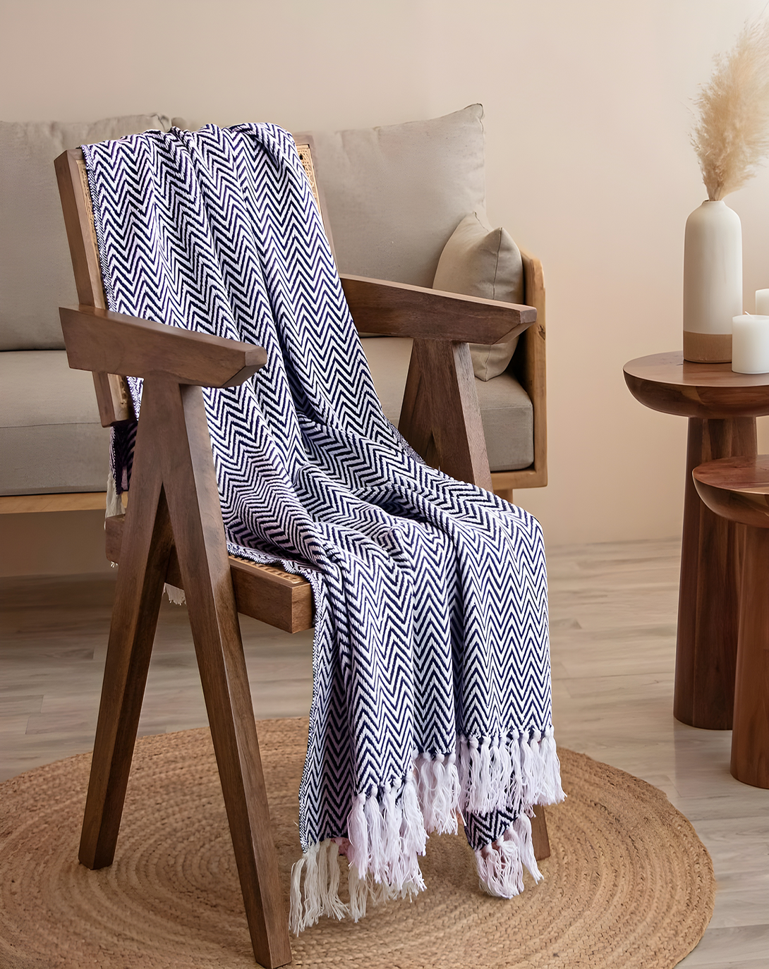 Garland Blue Throw & Blanket