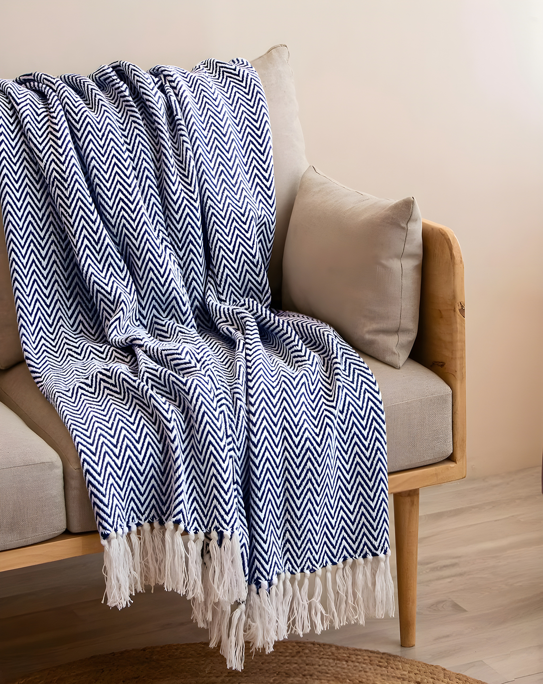 Garland Blue Throw & Blanket