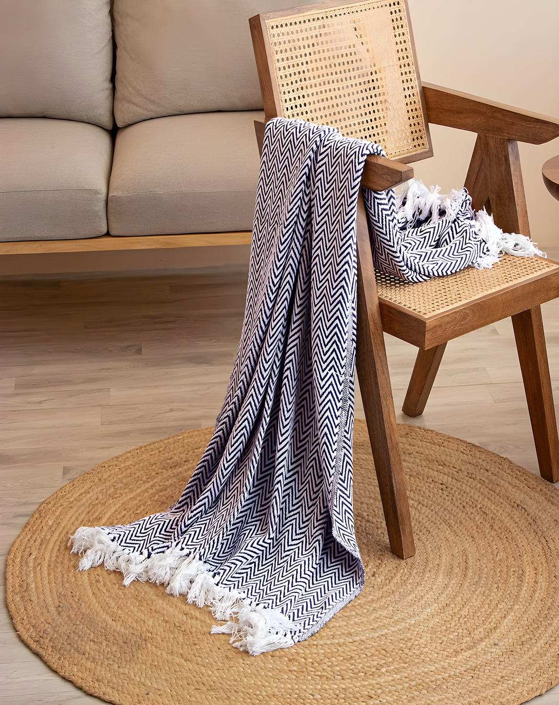 Garland Blue Throw & Blanket