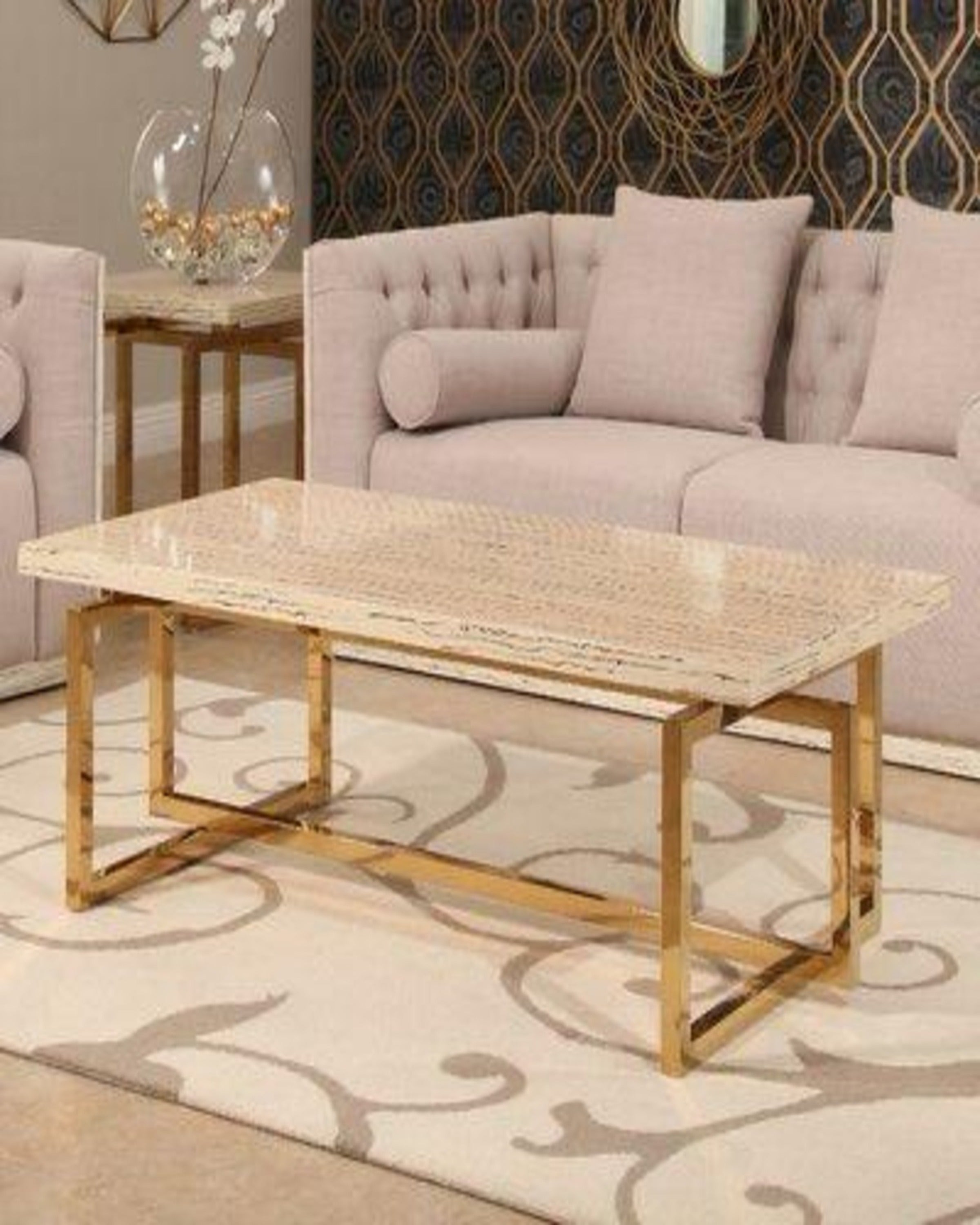Glass-Top Industrial Coffee Table – ANGIE HOMES