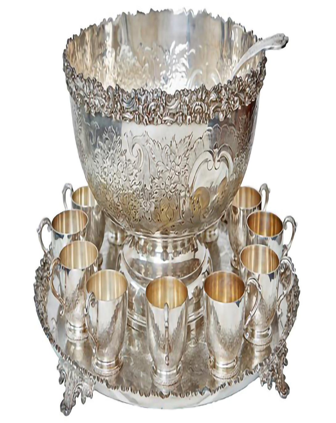 Glorious Modern Gold and Silver Plated Cup Set