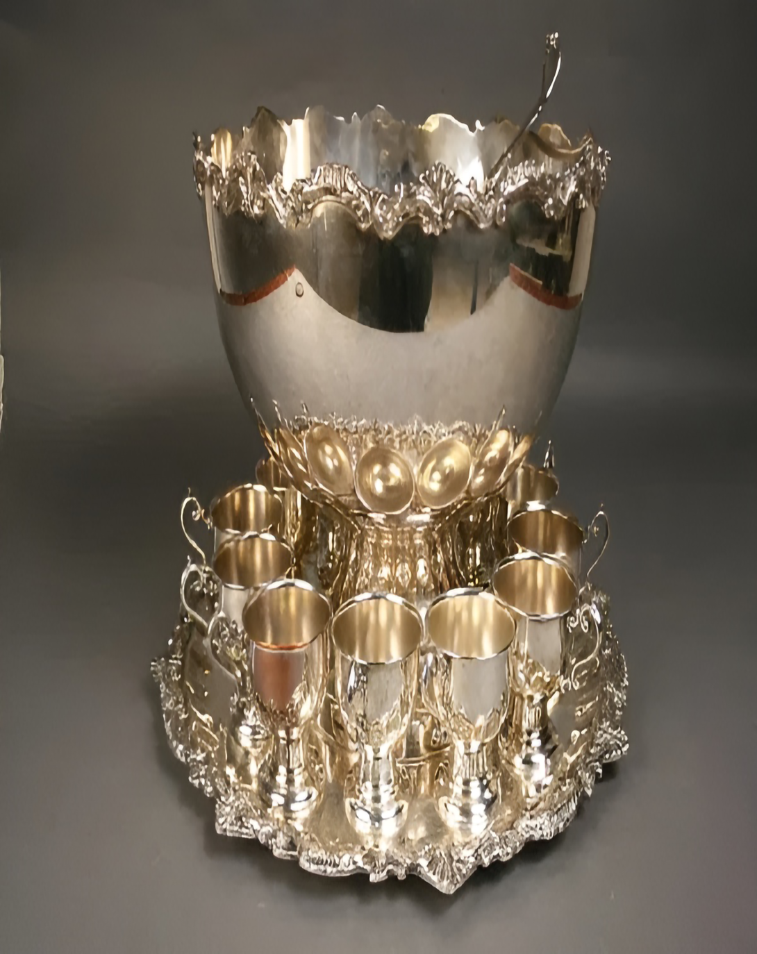 Glorious Modern Gold and Silver Plated Cup Set