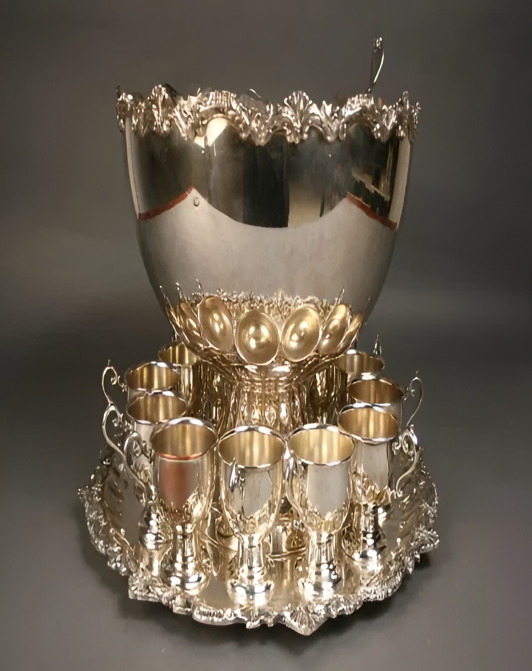 Glorious Modern Gold and Silver Plated Cup Set