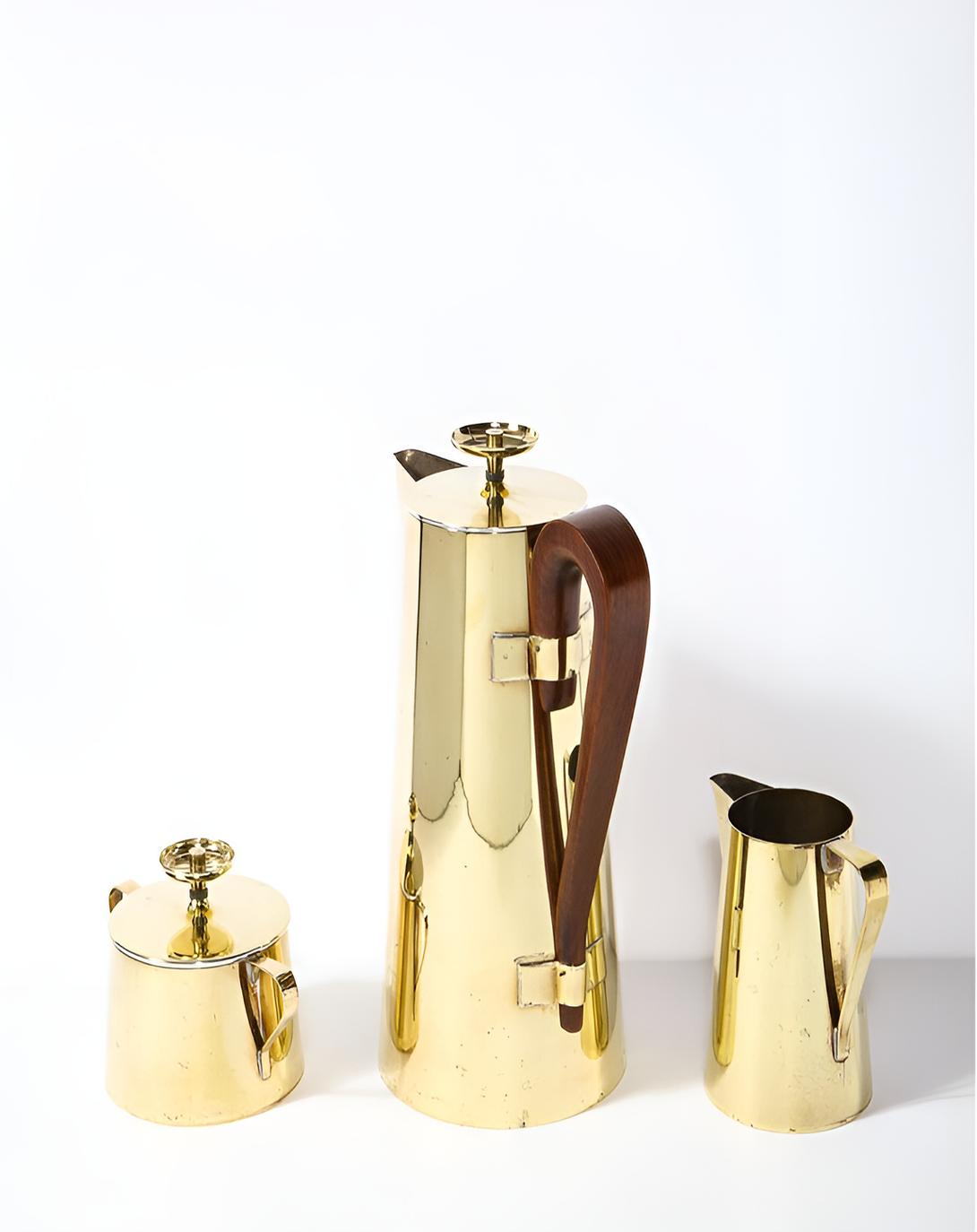 Gold Finish Modern Tea Set - Angie India Serverware