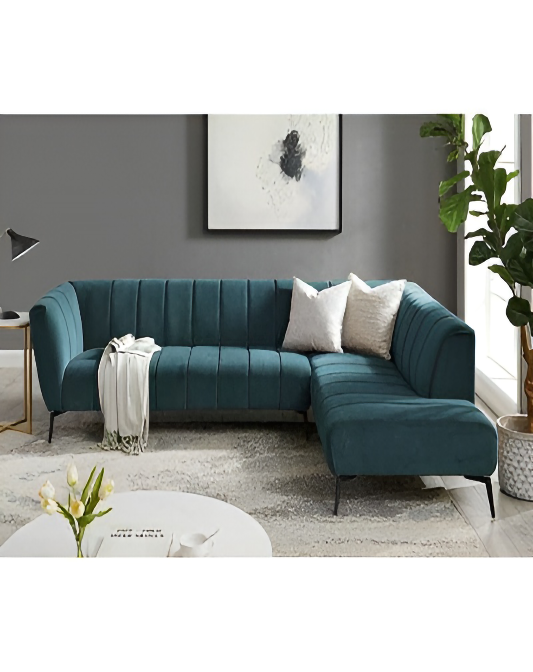 Green L shape sofa ANGIE HOMES